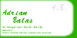 adrian balas business card