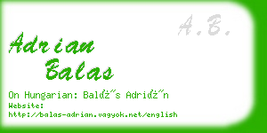 adrian balas business card